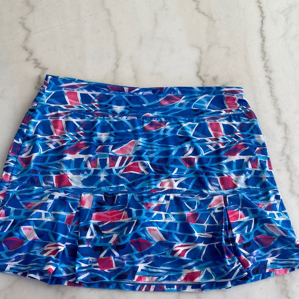 Skirt with flounce bottom and built in shorts
